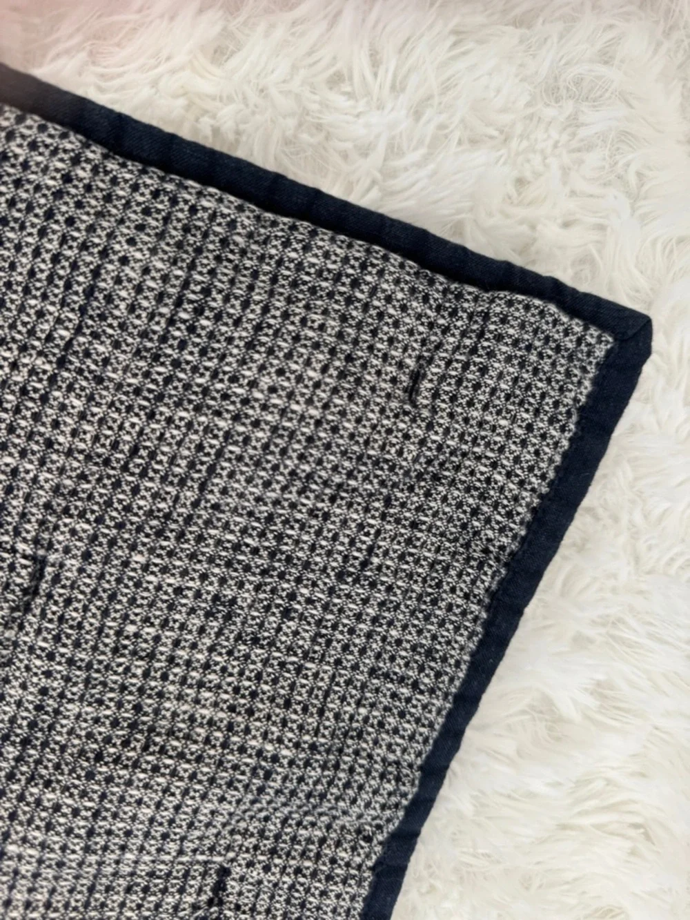 NWT Pottery Barn European Flax Linen Waffle Quilted Standard Sham in Midnight